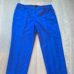 J. Crew “cafe Capri” pants with navy hem stripe